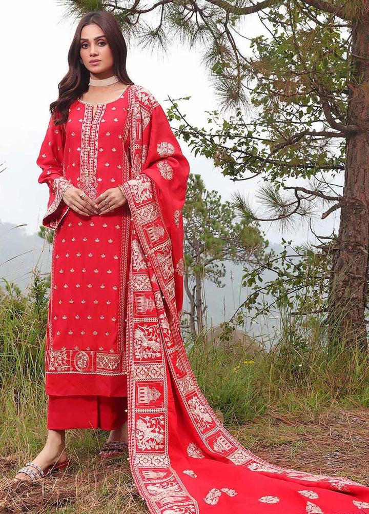Gul Ahmed Embroidered Raw Silk Suits Unstitched 3 Piece GA23WL RW-32001 - Winter Collection