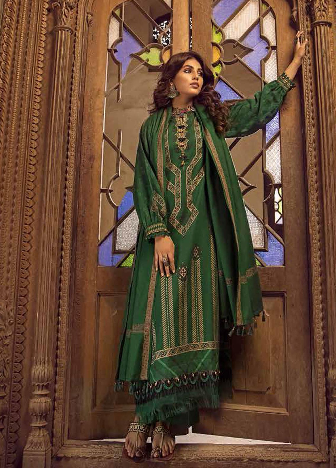 Gul Ahmed Fancy Khaddar Suits Unstitched 3 Piece GA22UW AP-22010 - Winter Collection