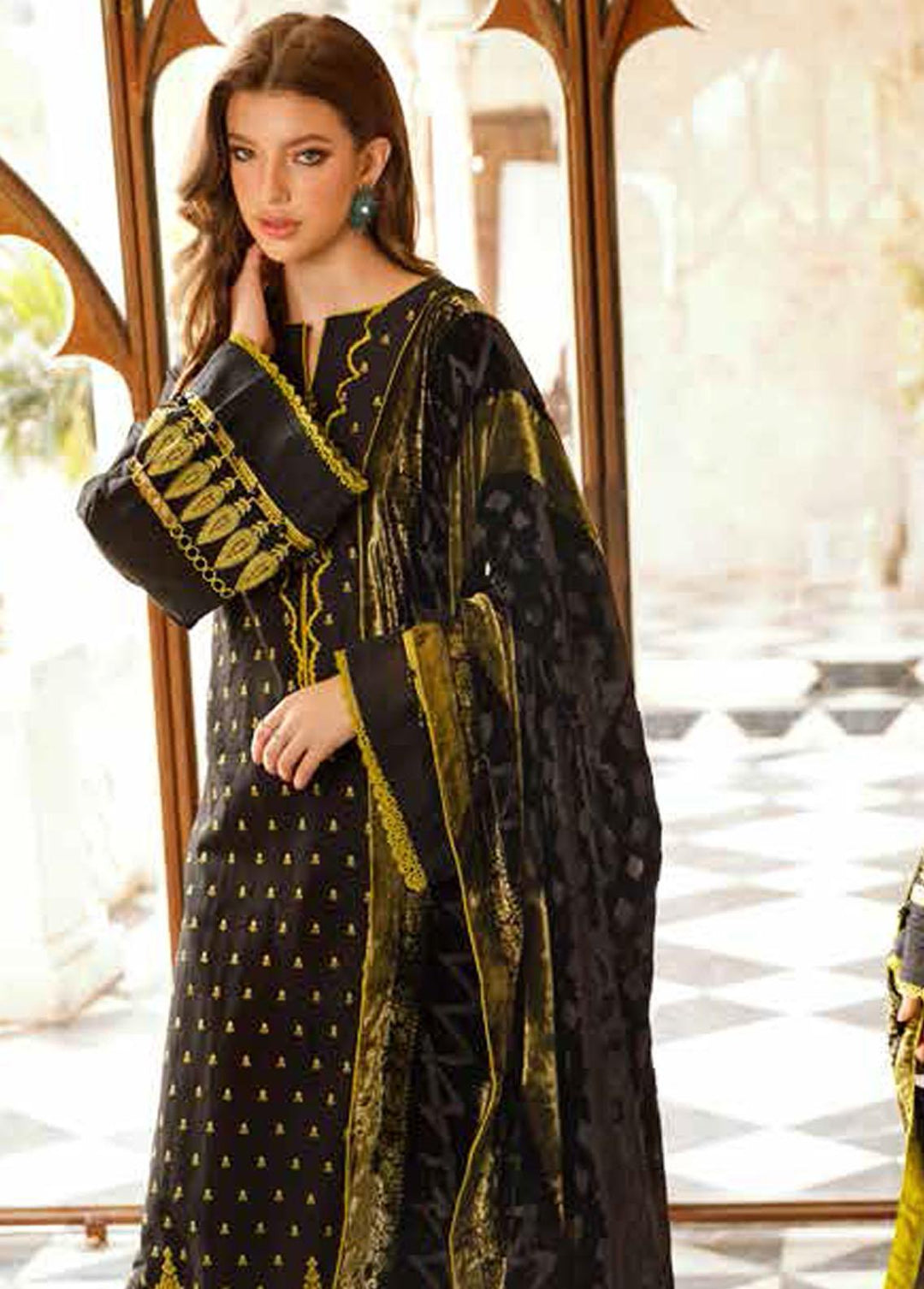 Gul Ahmed Embroidered Khaddar Suits Unstitched 3 Piece GA22UW BVL-22002 - Winter Collection