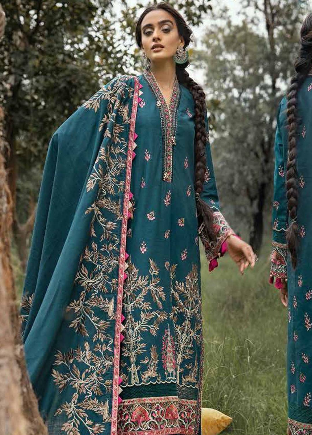 Gul Ahmed Embroidered Khaddar Suits Unstitched 3 Piece GA22UW K-22052 - Winter Collection