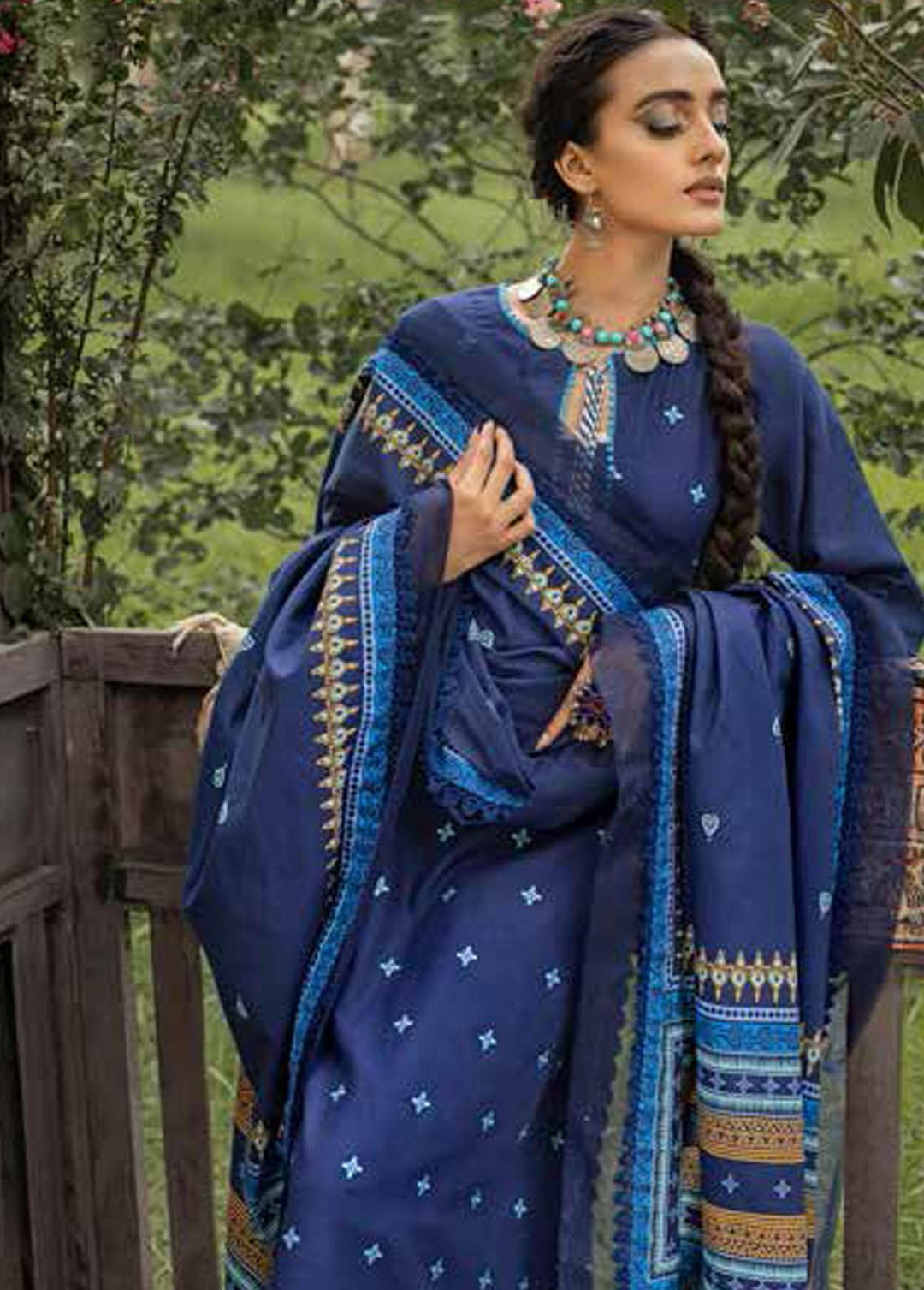 Gul Ahmed Embroidered Khaddar Suits Unstitched 3 Piece GA22UW K-22054 - Winter Collection