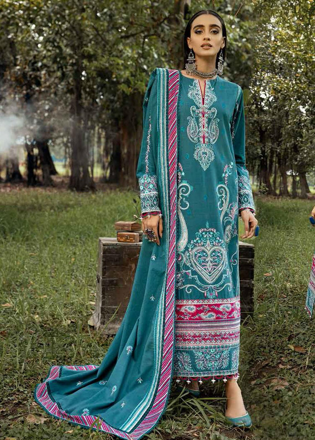 Gul Ahmed Embroidered Khaddar Suits Unstitched 3 Piece GA22UW K-22055 - Winter Collection