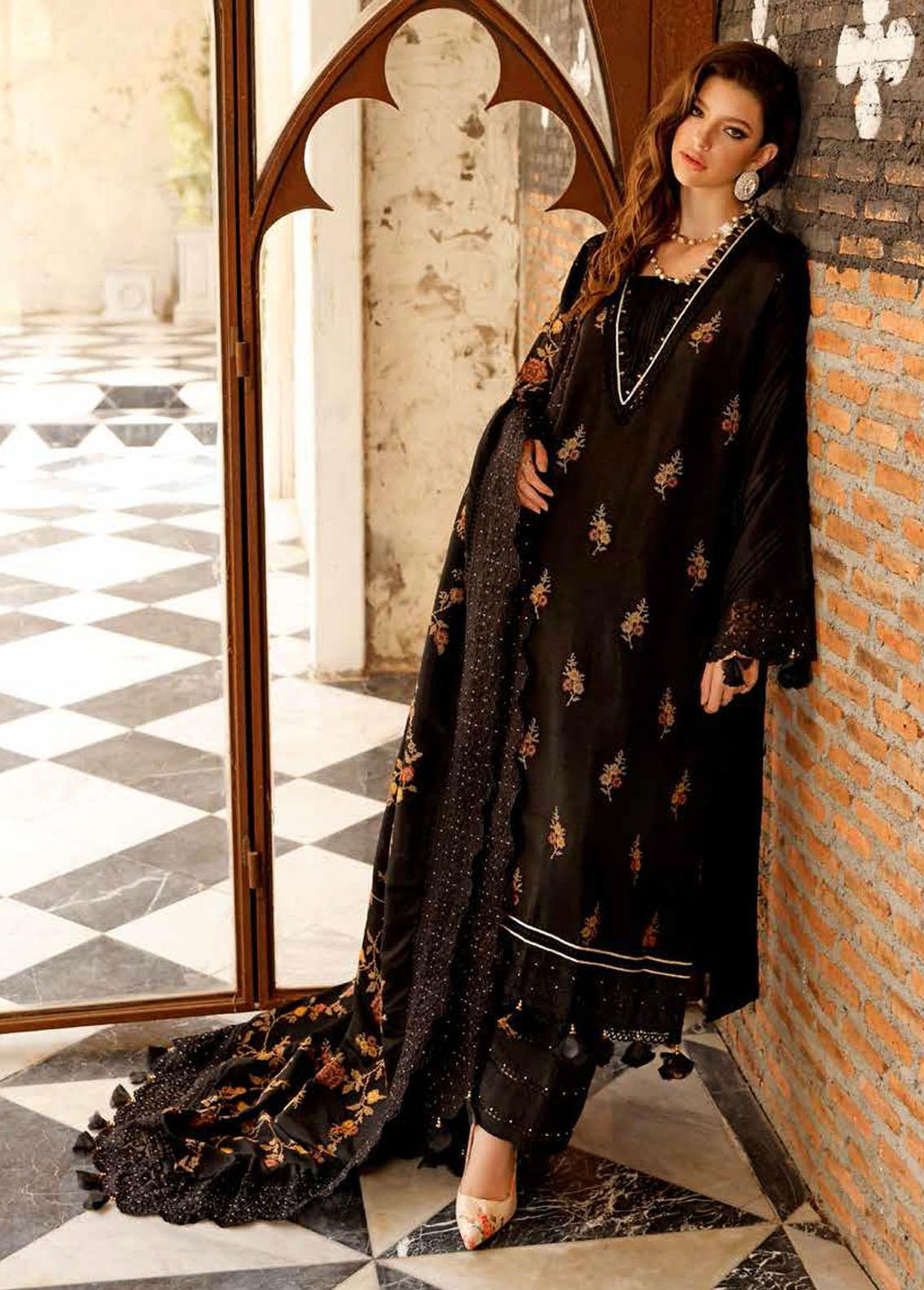 Gul Ahmed Embroidered Raw Silk Suits Unstitched 3 Piece GA22UW RW-22001 - Winter Collection