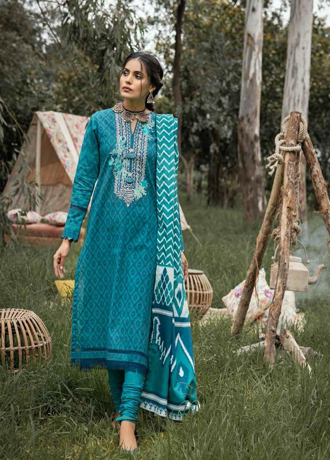 Gul Ahmed Embroidered Khaddar Suits Unstitched 2 Piece GA22UW TK-22002 - Winter Collection