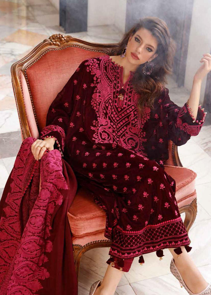 Gul Ahmed Embroidered Velvet Suits Unstitched 3 Piece GA22UW WV-22005 - Winter Collection