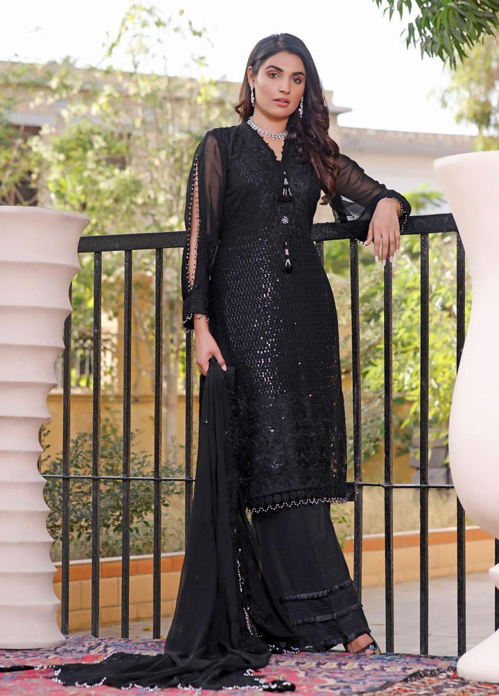 Gul-e-Mehnaaz By Hadia Eman Embroidered Chiffon Suits Unstitched 3 Piece HE22GM HEC-02 - Luxury Collection