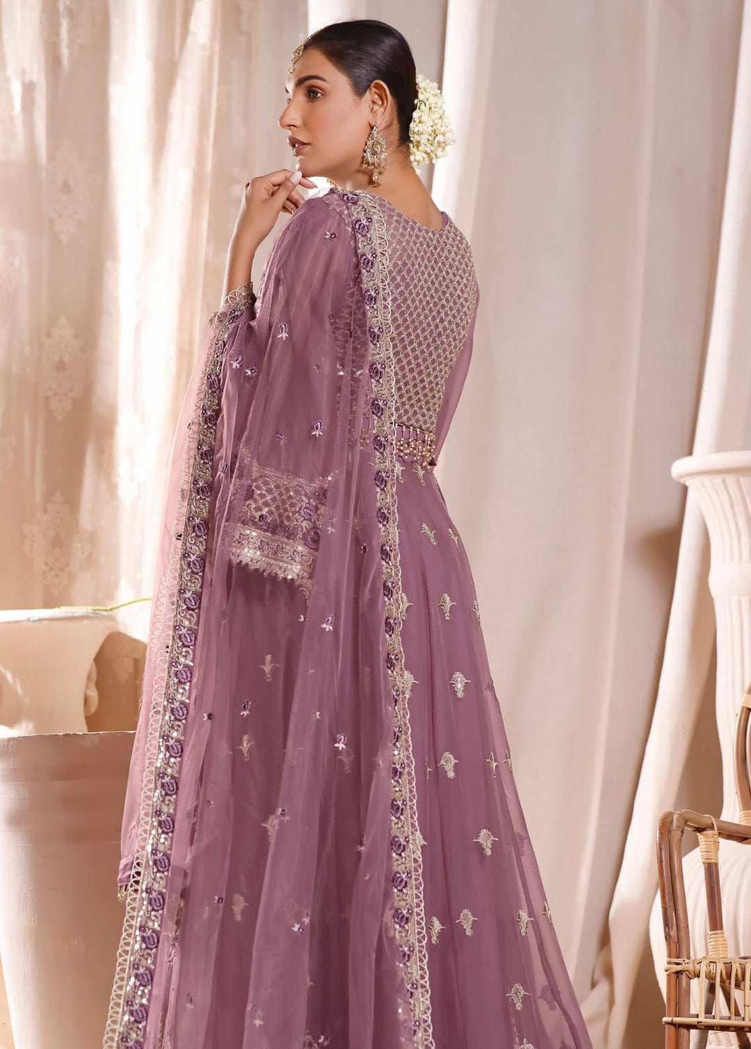 Gul-e-Mehnaaz By Hadia Eman Embroidered Chiffon Suits Unstitched 3 Piece HE22GM HEC-03 - Luxury Collection