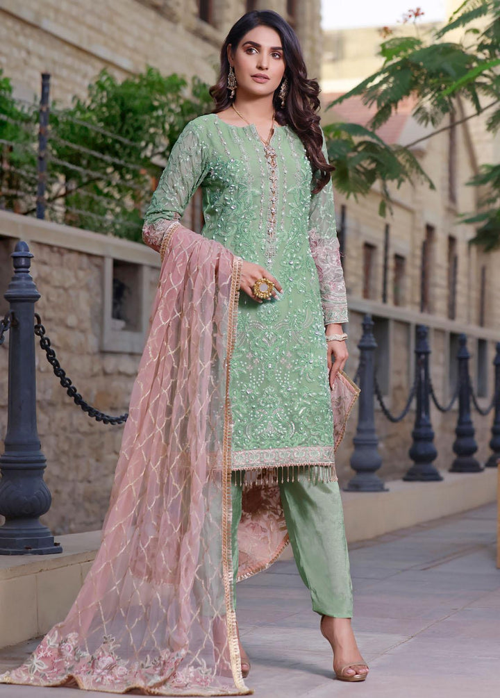 Gul-e-Mehnaaz By Hadia Eman Embroidered Chiffon Suits Unstitched 3 Piece HE22GM HEC-05 - Luxury Collection