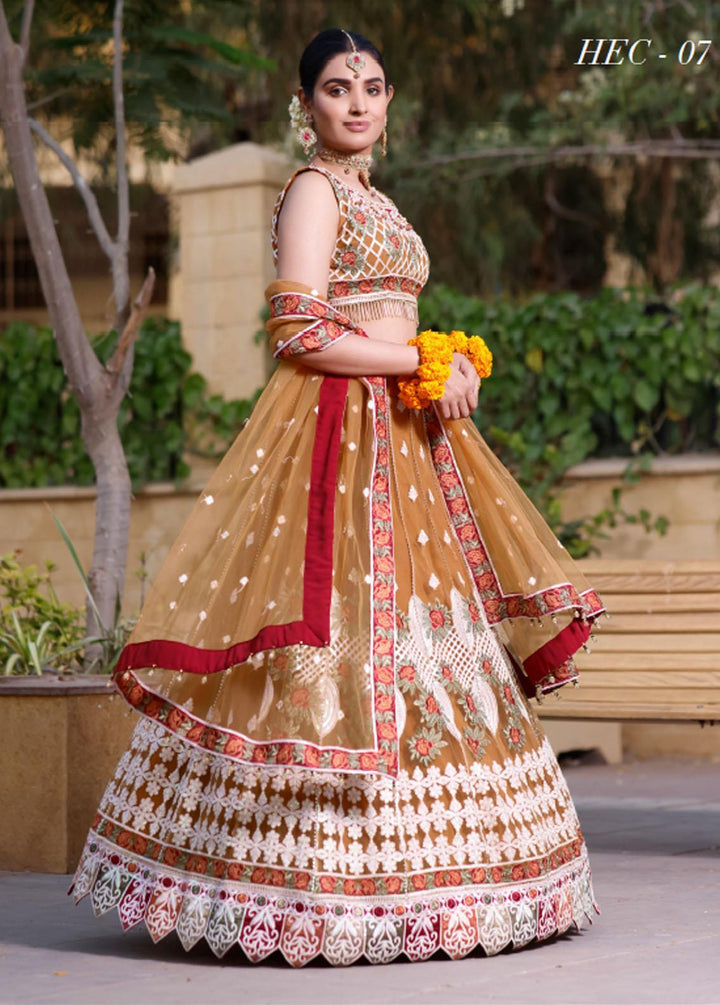 Gul-e-Mehnaaz By Hadia Eman Embroidered Chiffon Suits Unstitched 3 Piece HE22GM HEC-07 - Luxury Collection