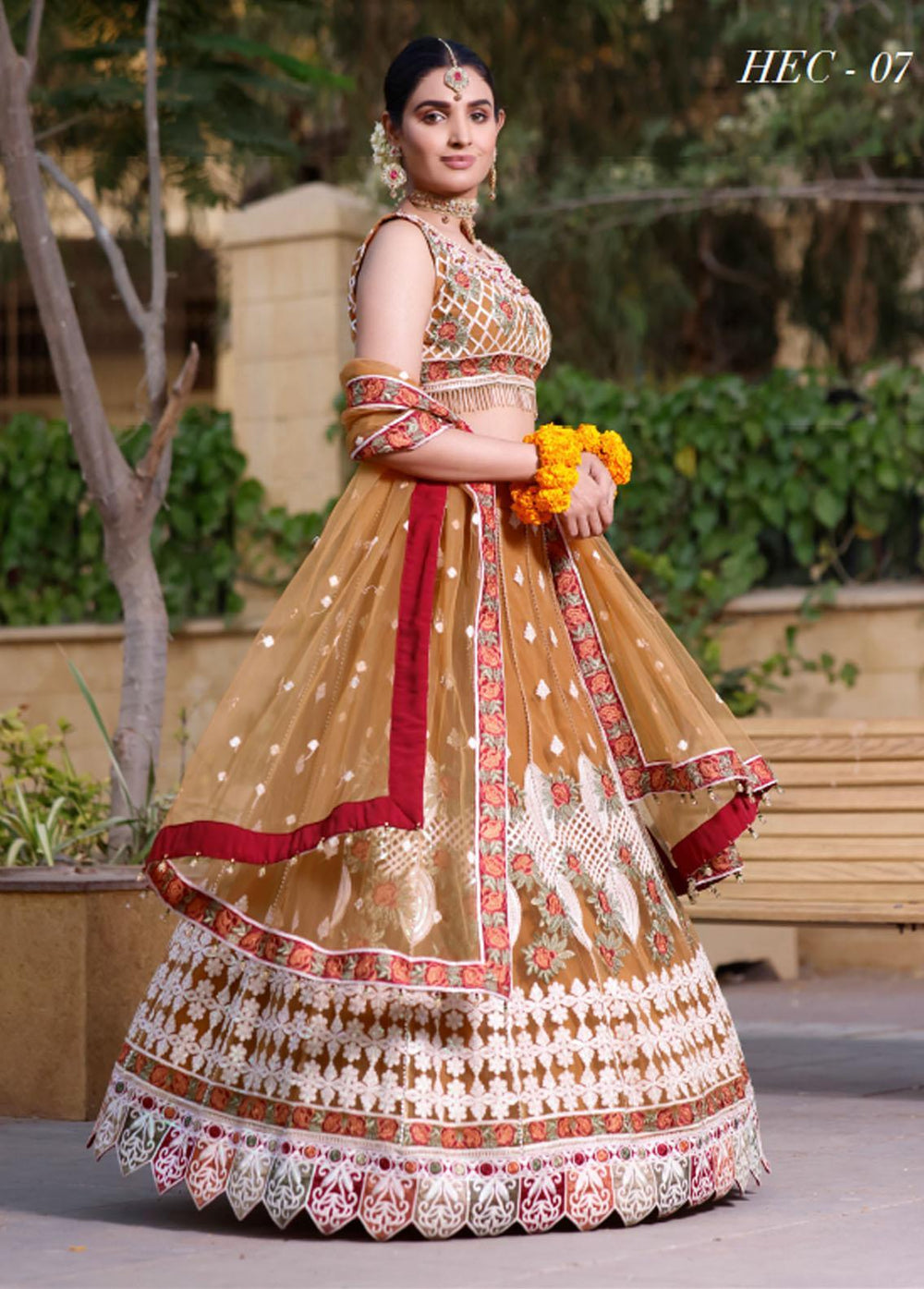 Gul-e-Mehnaaz By Hadia Eman Embroidered Chiffon Suits Unstitched 3 Piece HE22GM HEC-07 - Luxury Collection