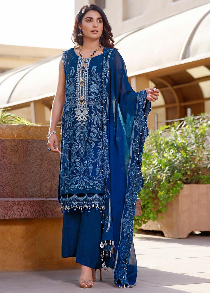 Gul-e-Mehnaaz By Hadia Eman Embroidered Chiffon Suits Unstitched 3 Piece HE22GM HEC-09 - Luxury Collection