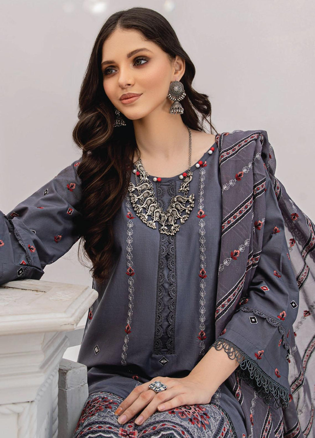 Gul-E-Noor By Aalaya Embroidered Lawn Suits Unstitched 3 Piece ALY23GN D-08 - Summer Collection