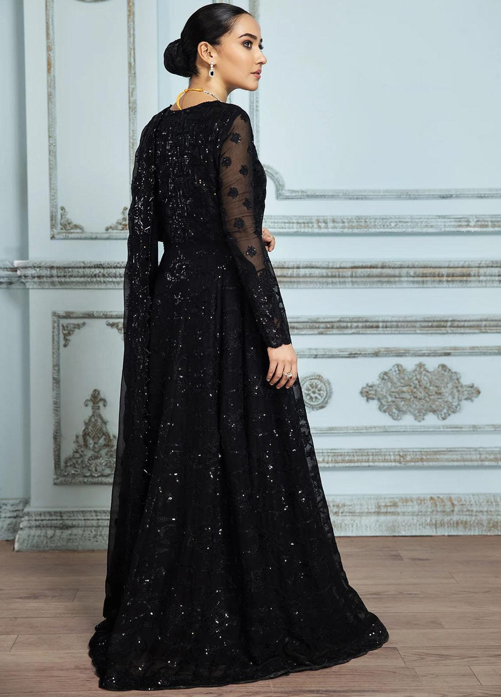 Gul Meera by House of Nawab Embroidered Chiffon Suits Unstitched 3 Piece HON21GM 01 DUA - Luxury Formals Collection