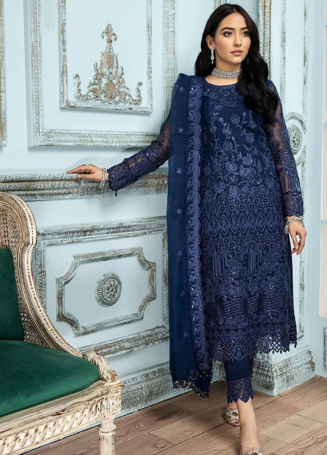 Gul Meera by House of Nawab Embroidered Organza Suits Unstitched 3 Piece HON21GM 03 FALAQ - Luxury Formals Collection