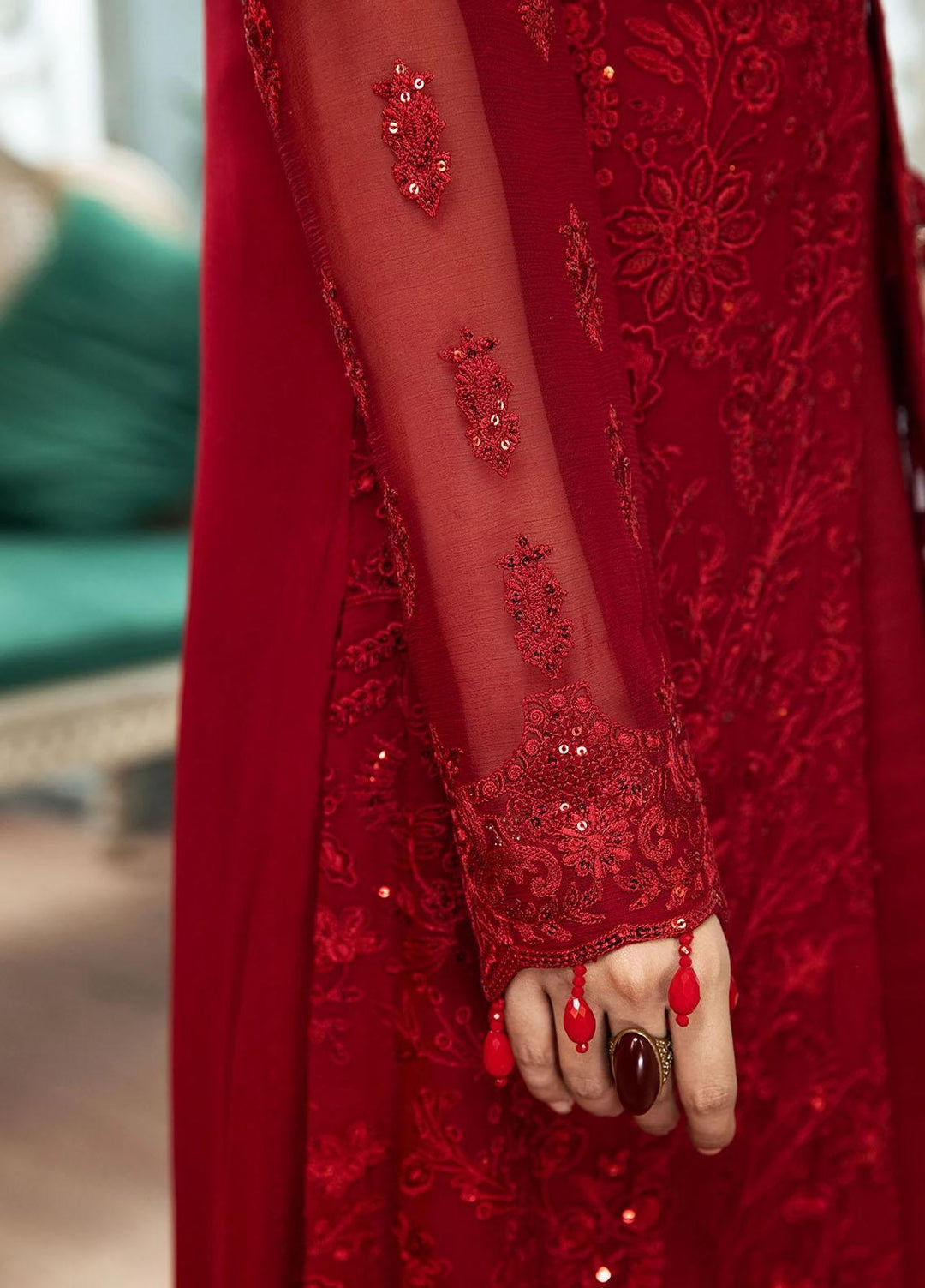 Gul Meera by House of Nawab Embroidered Chiffon Suits Unstitched 3 Piece HON21GM 08 MAAHUM - Luxury Formals Collection