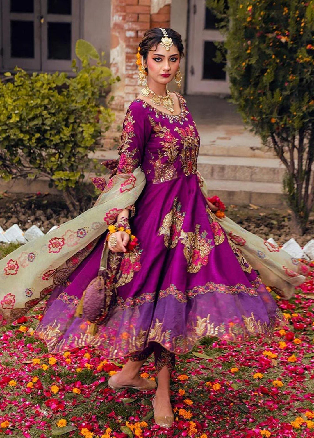 Ayat Pret Formal Cotton Silk 3 Piece Suit Banafsha