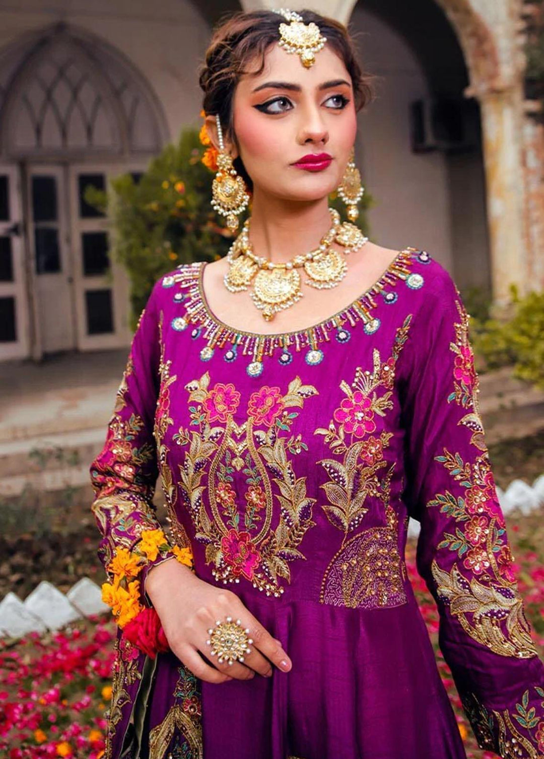 Ayat Pret Formal Cotton Silk 3 Piece Suit Banafsha