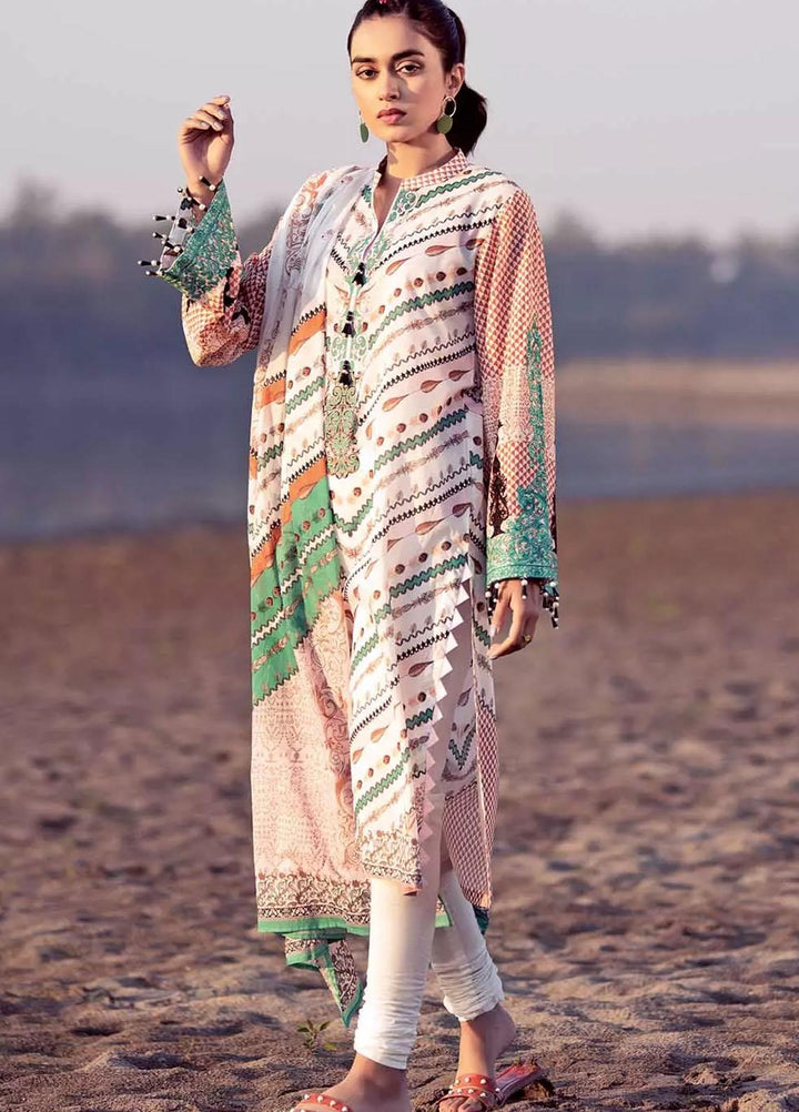 Gul Ahmed Embroidered Lawn Suits Unstitched 2 Piece GA21BL TL302A - Summer Collection