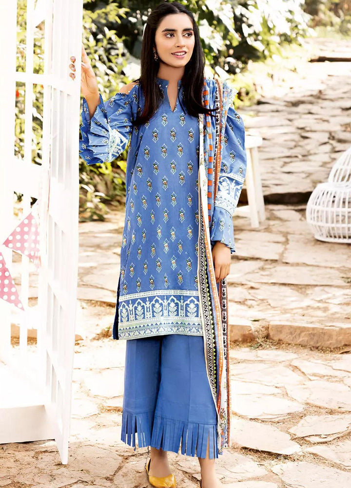 Gul Ahmed Embroidered Lawn Suits Unstitched 3 Piece GA21BL CL1018A - Summer Collection