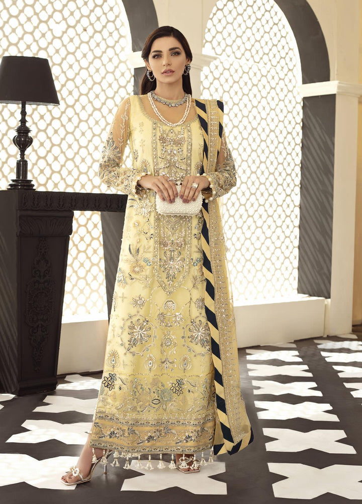 Gulaal Embroidered Net Suits Unstitched 3 Piece GL21E D-01 MAGNOLIA - Luxury Collection