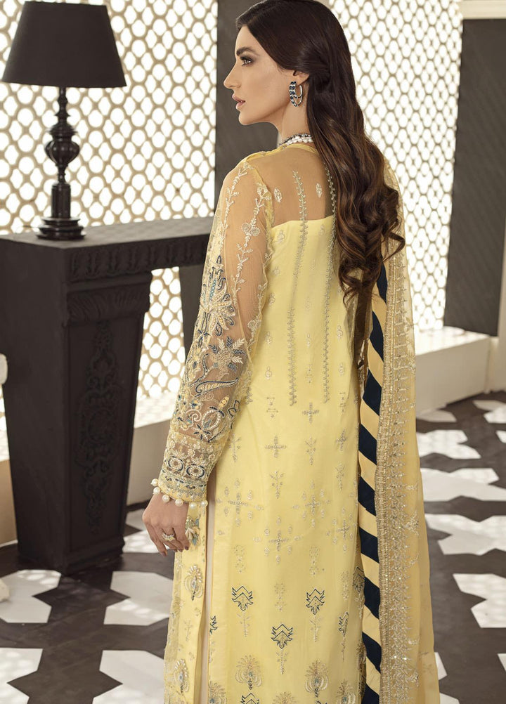 Gulaal Embroidered Net Suits Unstitched 3 Piece GL21E D-01 MAGNOLIA - Luxury Collection