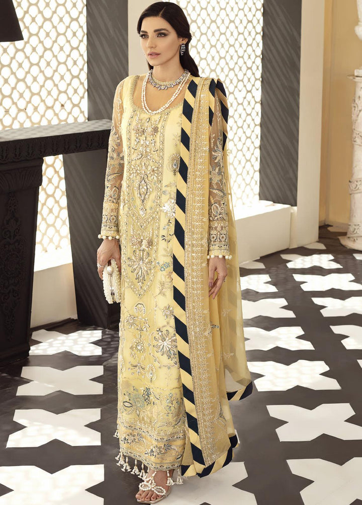 Gulaal Embroidered Net Suits Unstitched 3 Piece GL21E D-01 MAGNOLIA - Luxury Collection