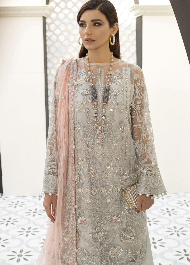 Gulaal Embroidered Net Suits Unstitched 3 Piece GL21E D-02 AMELIE - Luxury Collection