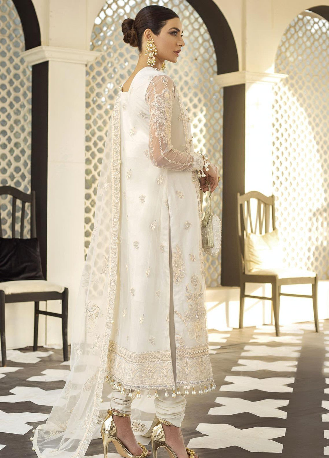 Gulaal Embroidered Net Suits Unstitched 3 Piece GL21E D-03 ZURIA - Luxury Collection