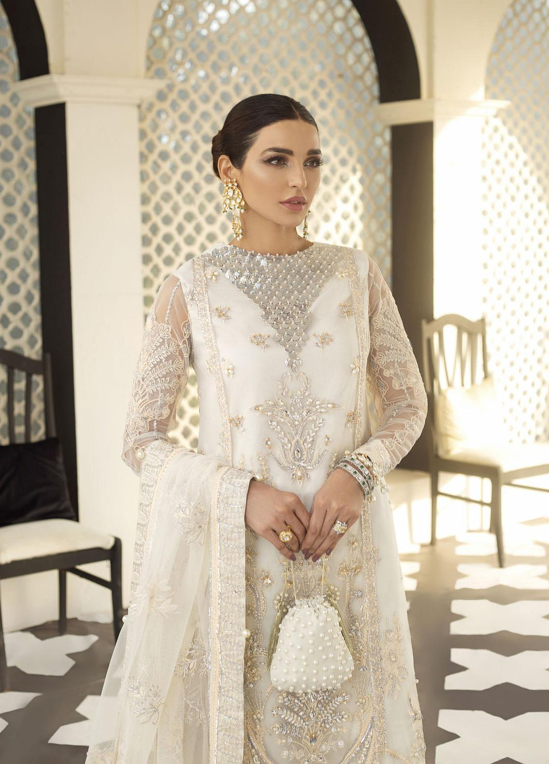 Gulaal Embroidered Net Suits Unstitched 3 Piece GL21E D-03 ZURIA - Luxury Collection