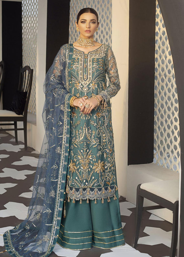 Gulaal Embroidered Net Suits Unstitched 3 Piece GL21E D-04 ARIA - Luxury Collection