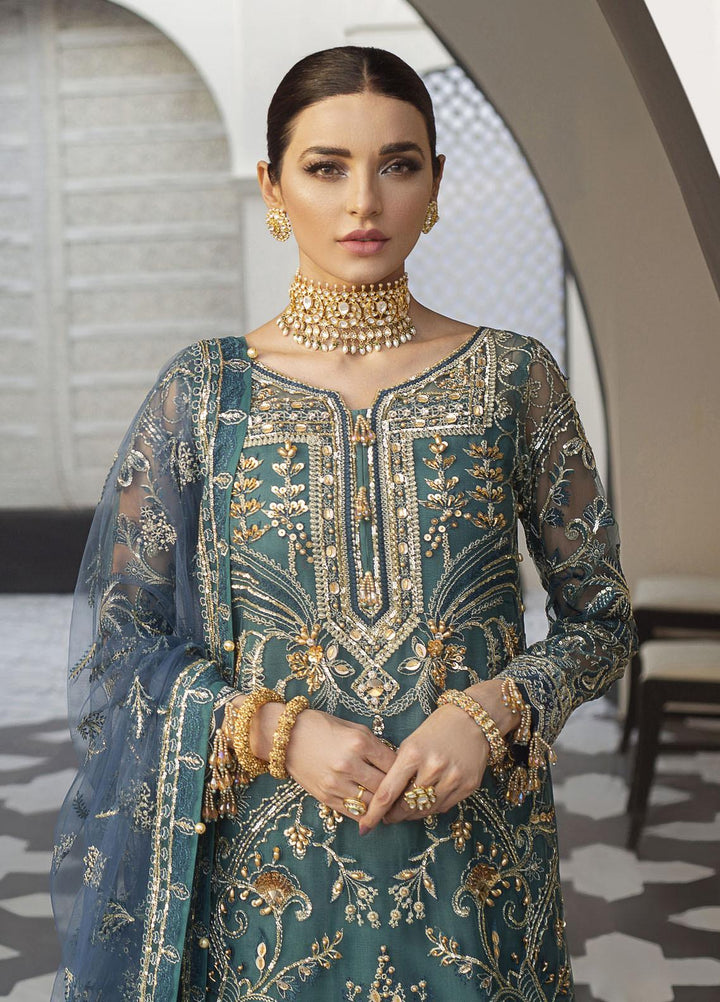 Gulaal Embroidered Net Suits Unstitched 3 Piece GL21E D-04 ARIA - Luxury Collection