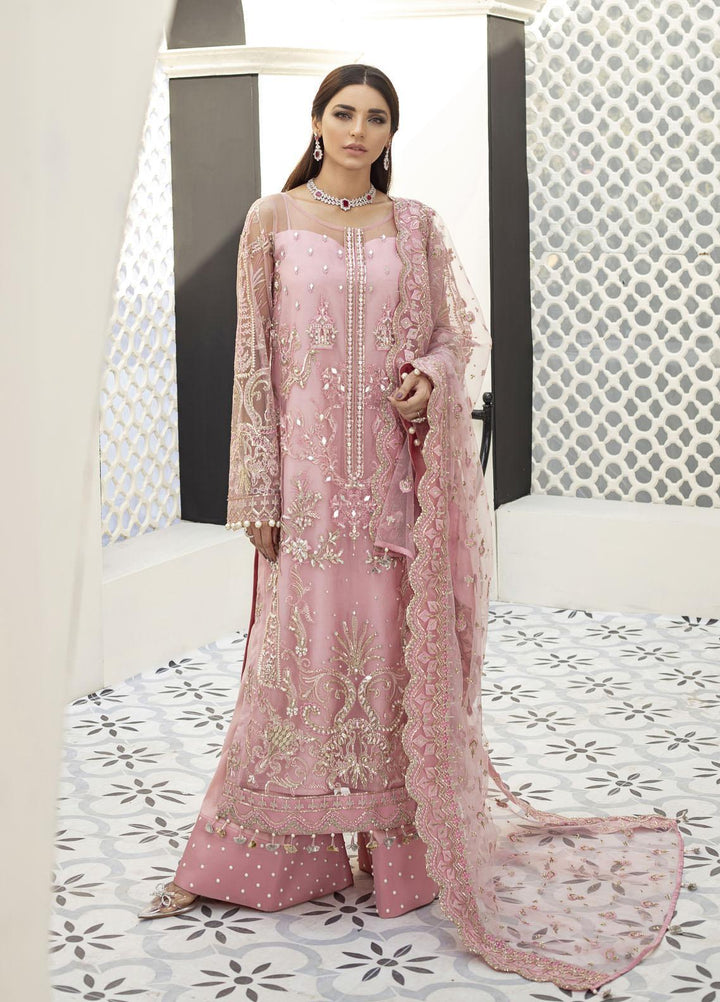 Gulaal Embroidered Net Suits Unstitched 3 Piece GL21E D-05 ROSELYN - Luxury Collection