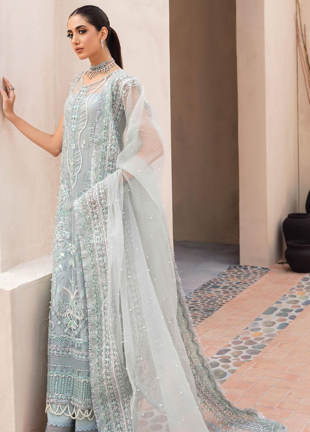 Gulaal Embroidered Net Suits Unstitched 3 Piece GL22LF 01 Fairouz - Luxury Formals Collection