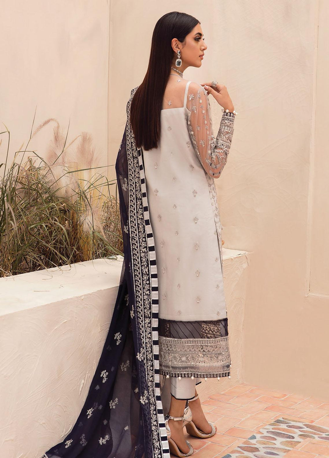 Gulaal Embroidered Net Suits Unstitched 3 Piece GL22LF 02 Aarah - Luxury Formals Collection