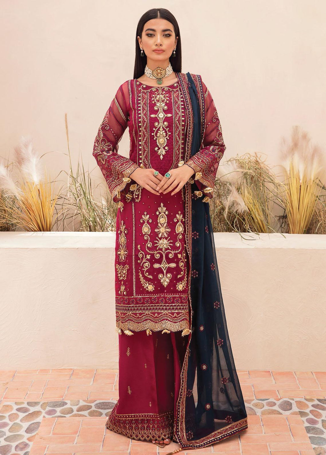 Gulaal Embroidered Organza Suits Unstitched 3 Piece GL22LF 08 Reem - Luxury Formals Collection