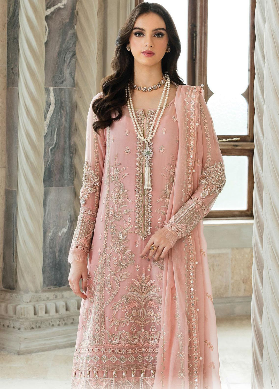 Gulaal Embroidered Chiffon Suits Unstitched 4 Piece GL23C 01 Isabella - Eid Collection