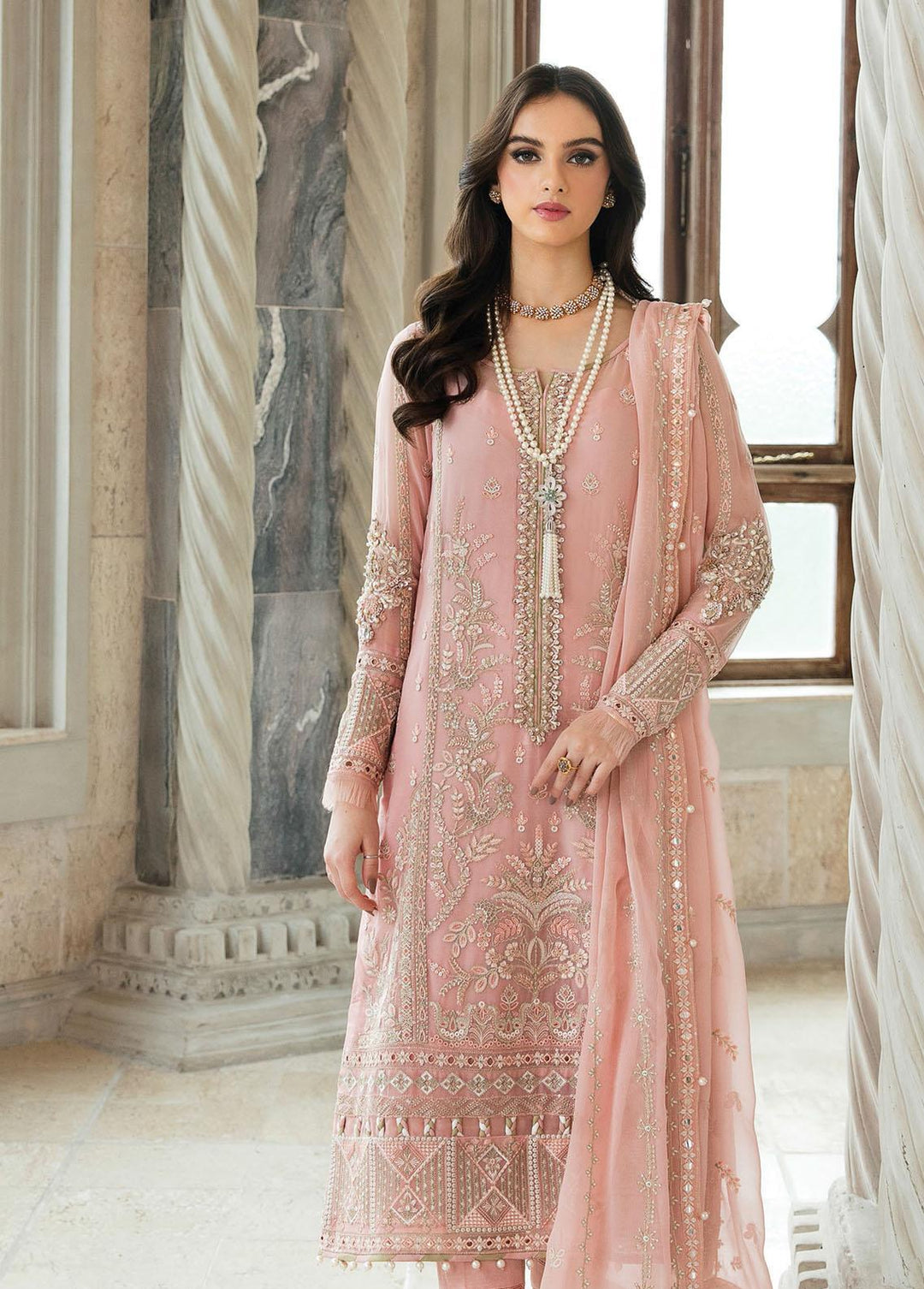 Gulaal Embroidered Chiffon Suits Unstitched 4 Piece GL23C 01 Isabella - Eid Collection
