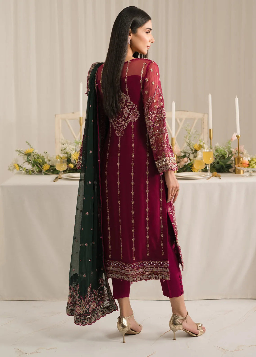 Gulaal Embroidered Chiffon Suit Unstitched 4 Piece GL24EC GL-EC-24V2-04 Blanca - Luxury Collection