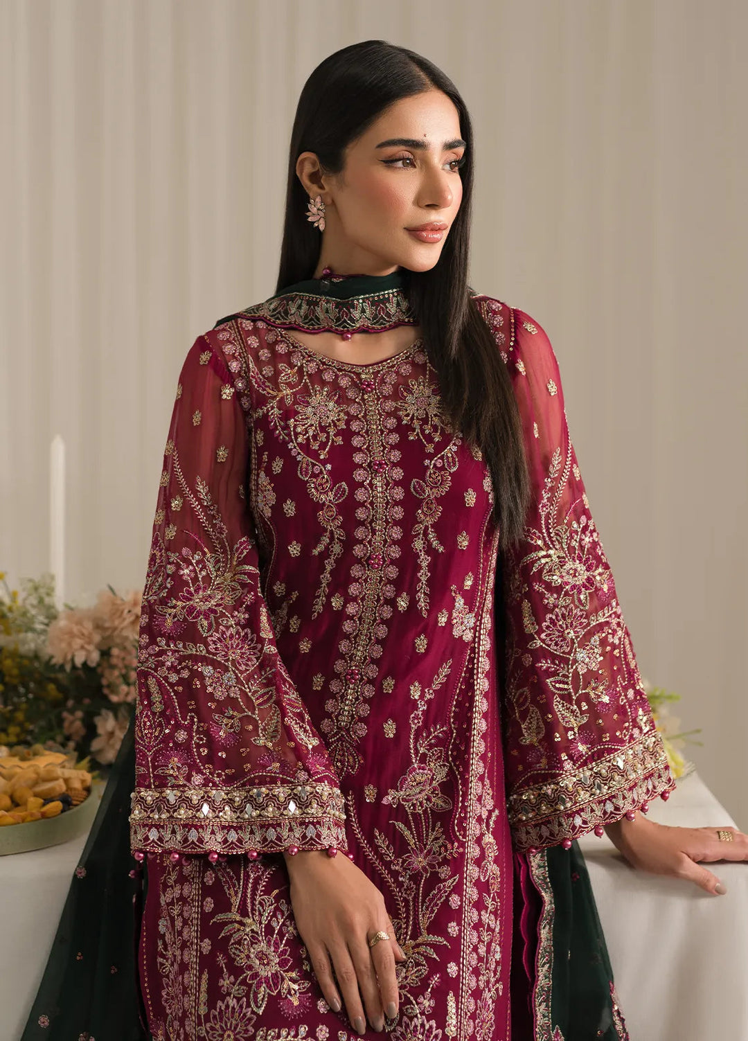 Gulaal Embroidered Chiffon Suit Unstitched 4 Piece GL24EC GL-EC-24V2-04 Blanca - Luxury Collection