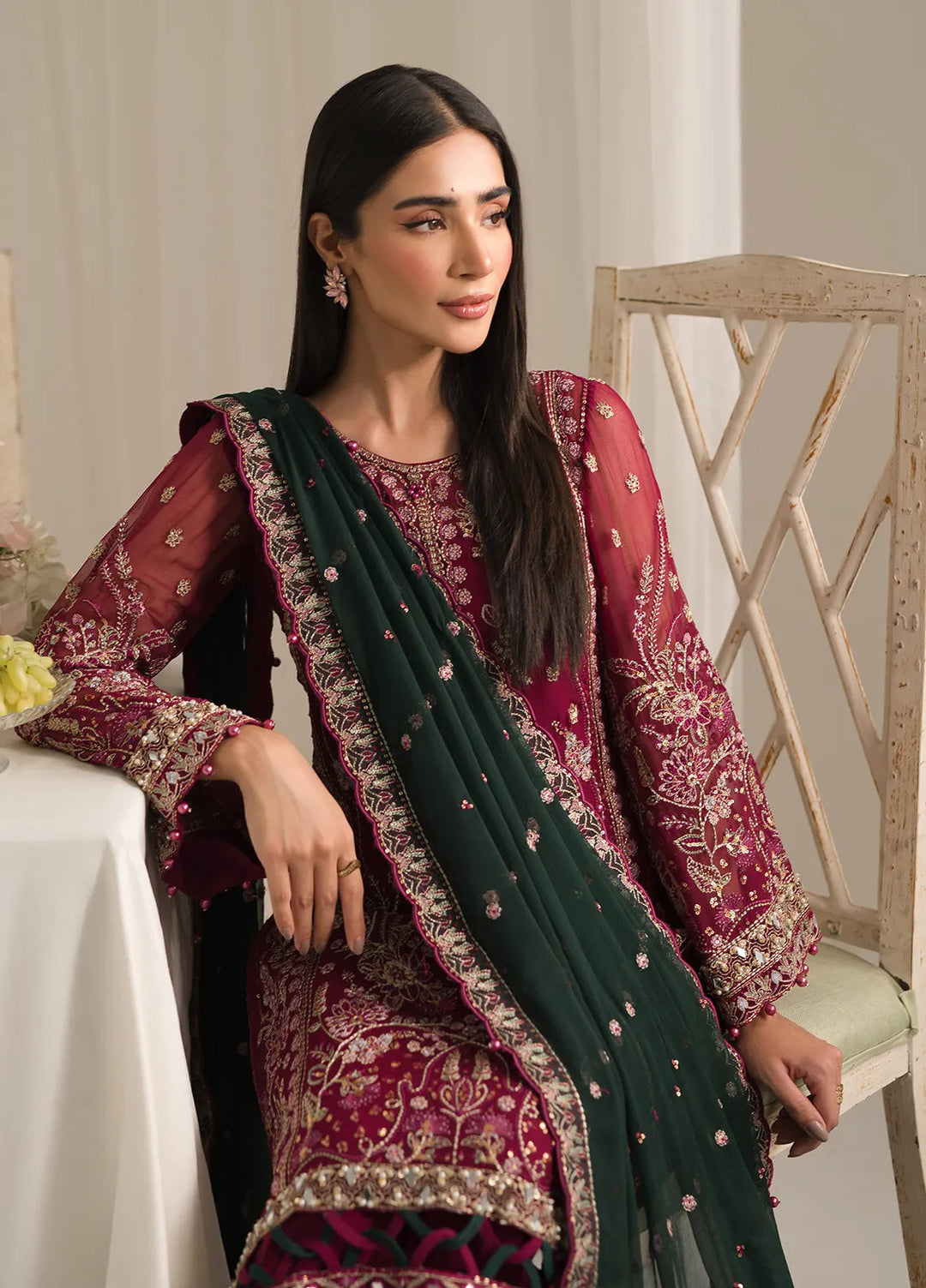 Gulaal Embroidered Chiffon Suit Unstitched 4 Piece GL24EC GL-EC-24V2-04 Blanca - Luxury Collection