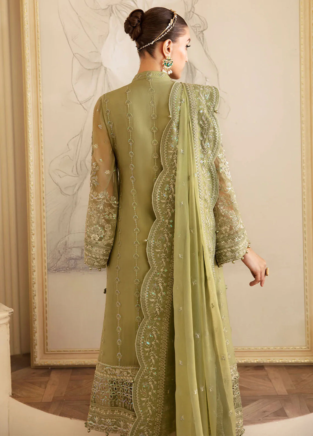 Gulaal Embroidered Chiffon Suit Unstitched 4 Piece GL24EC GL-EC-24V2-05 Almendra - Luxury Collection