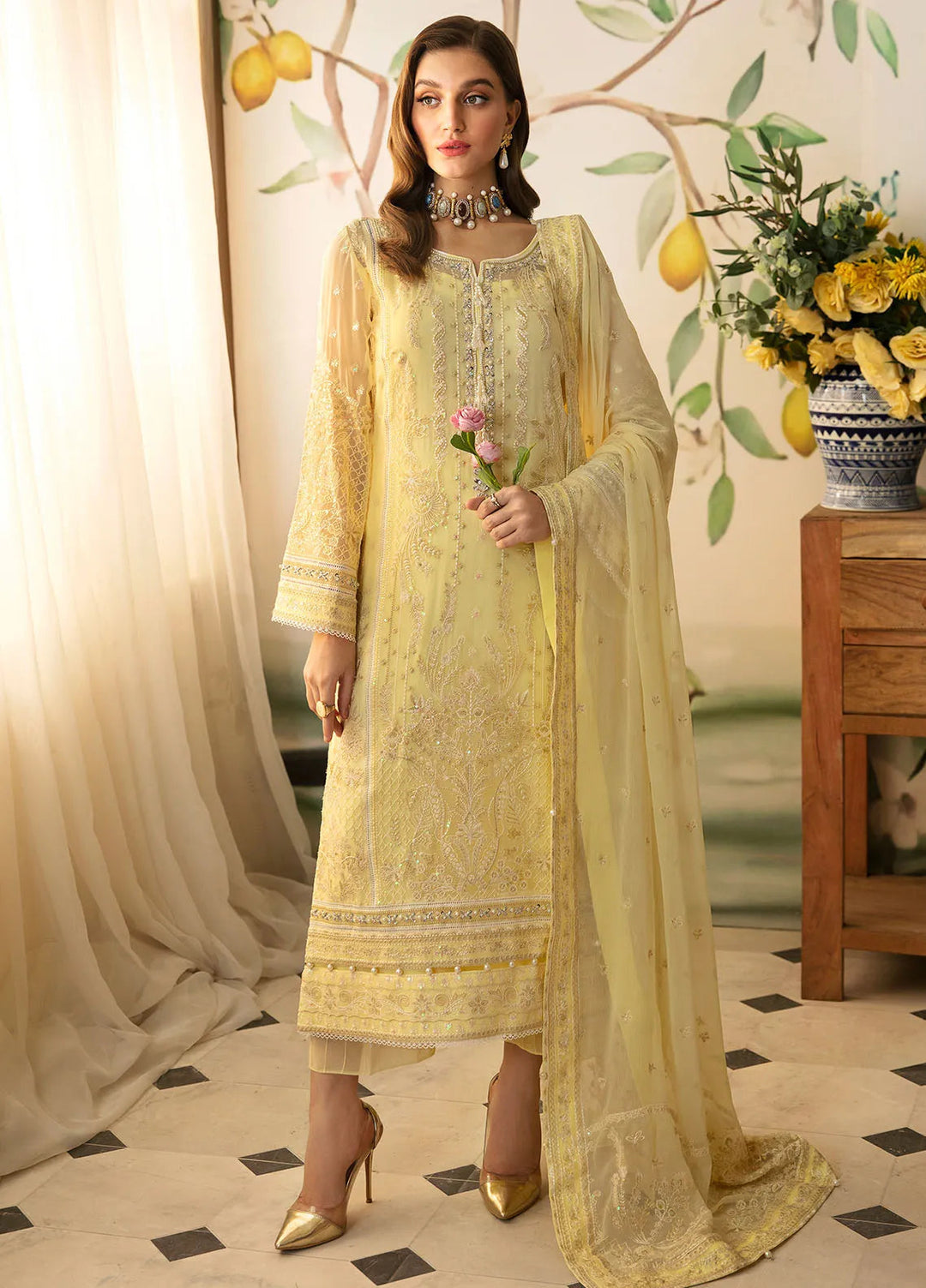 Gulaal Embroidered Chiffon Suit Unstitched 4 Piece GL24EC GL-EC-24V2-07 Estrella - Luxury Collection