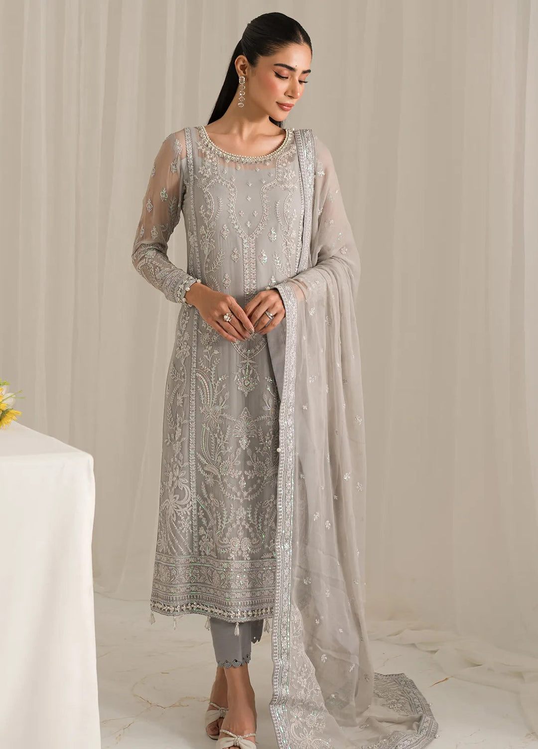 Gulaal Embroidered Chiffon Suit Unstitched 4 Piece GL24EC GL-EC-24V2-08 Aubrey - Luxury Collection