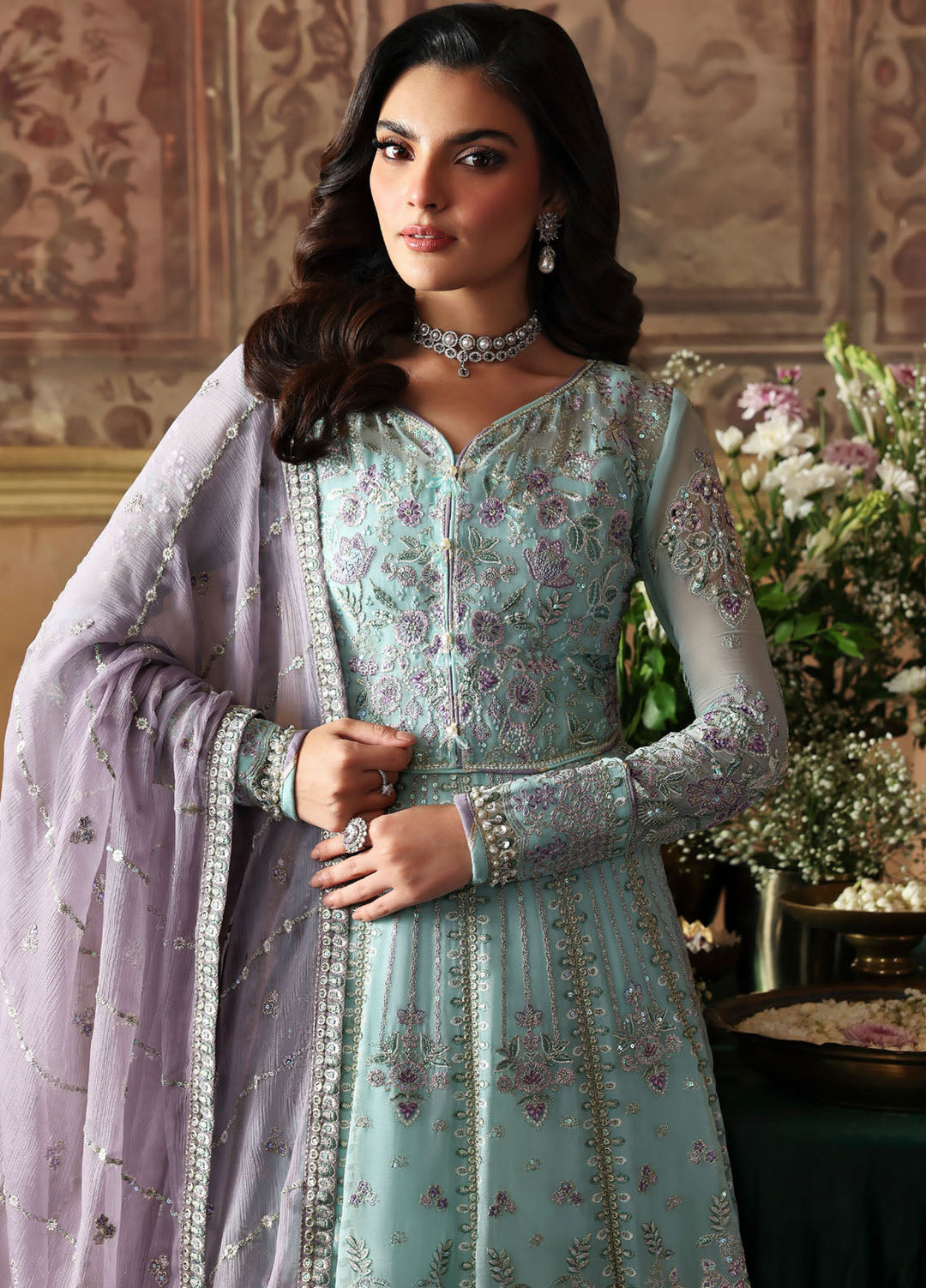 Gulaal Embroidered Chiffon Suits Unstitched 3 Piece GL25EU D-31 Delina - Formals Collection