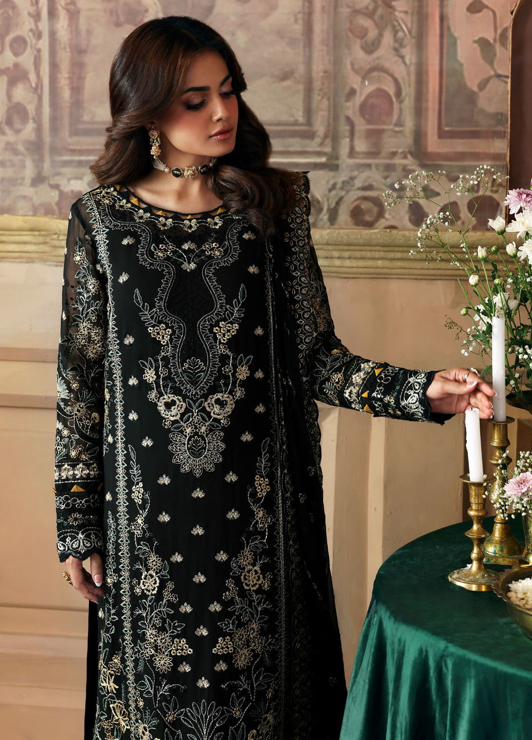 Gulaal Embroidered Chiffon Suits Unstitched 3 Piece GL25EU D-32 Deenah - Formals Collection