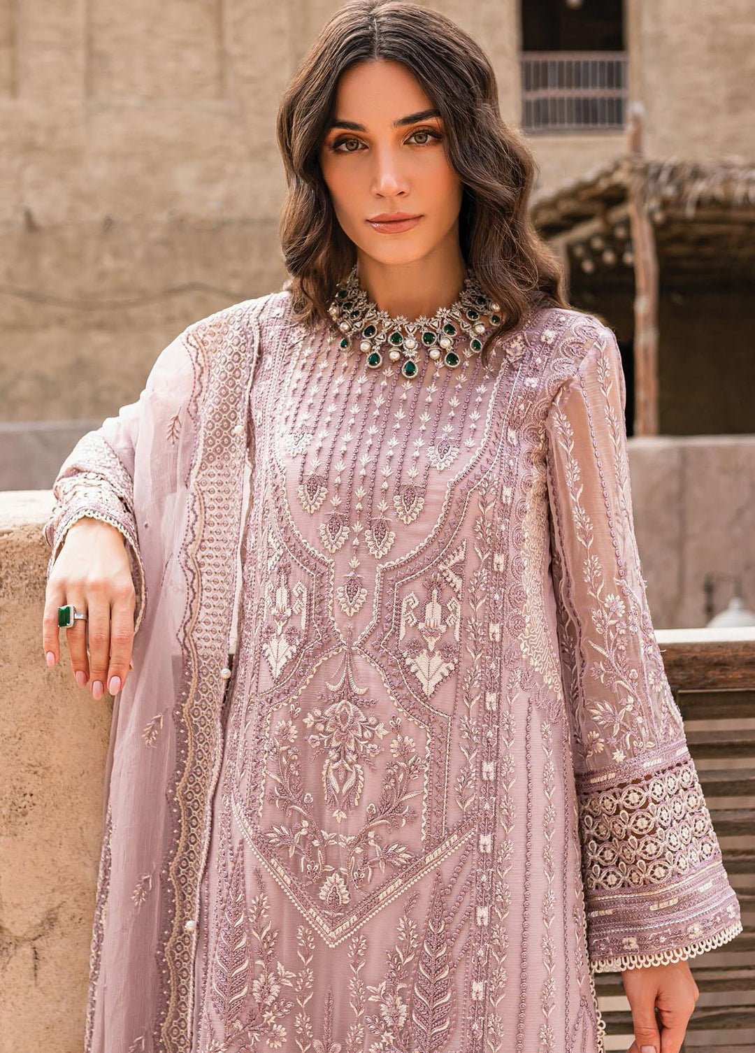 Gulaal Embroidered Chiffon Suits Unstitched 3 Piece GL22C 02 Malaikah - Luxury Collection