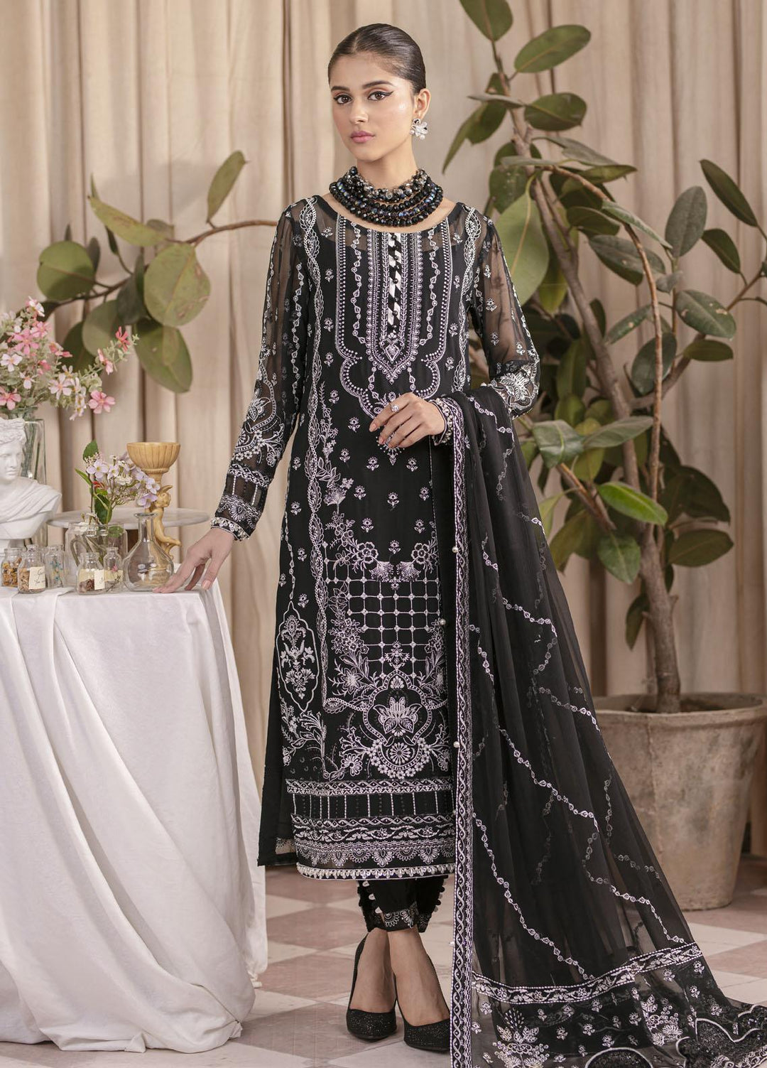 Gulaal Embroidered Chiffon Suits Unstitched 3 Piece GL23EC UC-01 Mahjabeen - Formal Collection