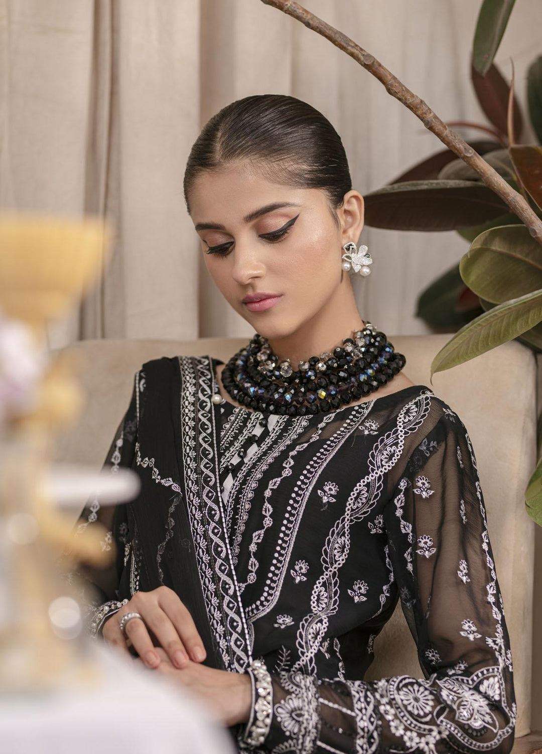 Gulaal Embroidered Chiffon Suits Unstitched 3 Piece GL23EC UC-01 Mahjabeen - Formal Collection