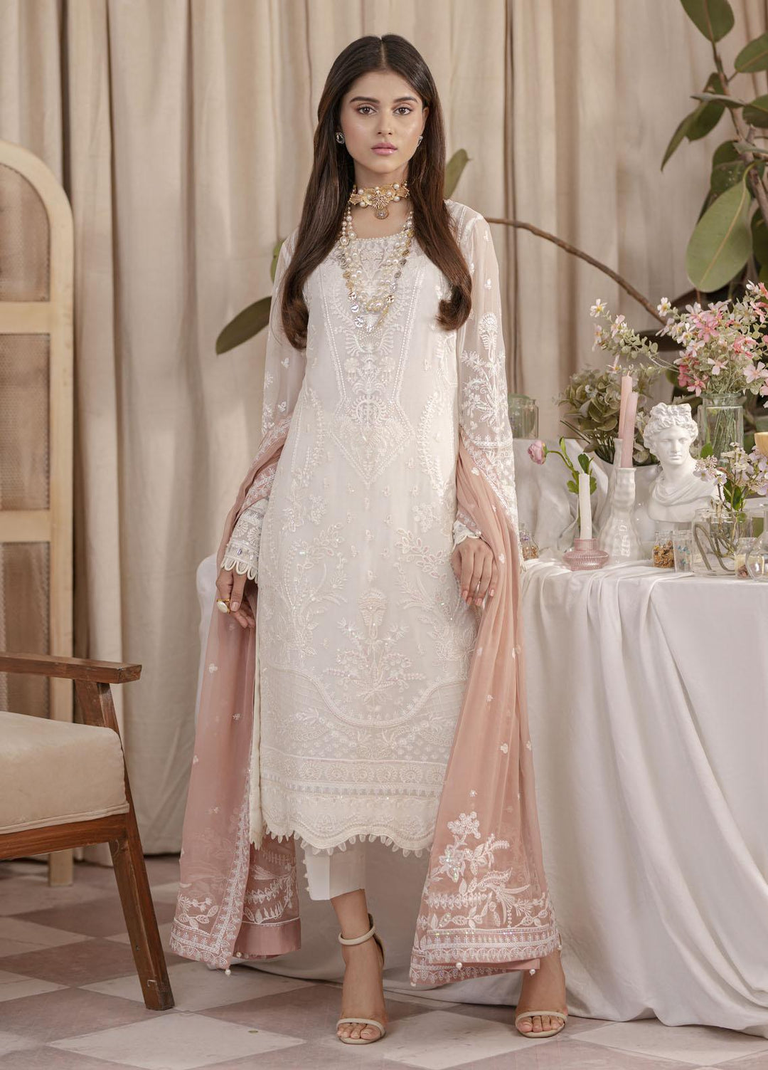 Gulaal Embroidered Chiffon Suits Unstitched 3 Piece GL23EC UC-02 Meesha - Formal Collection