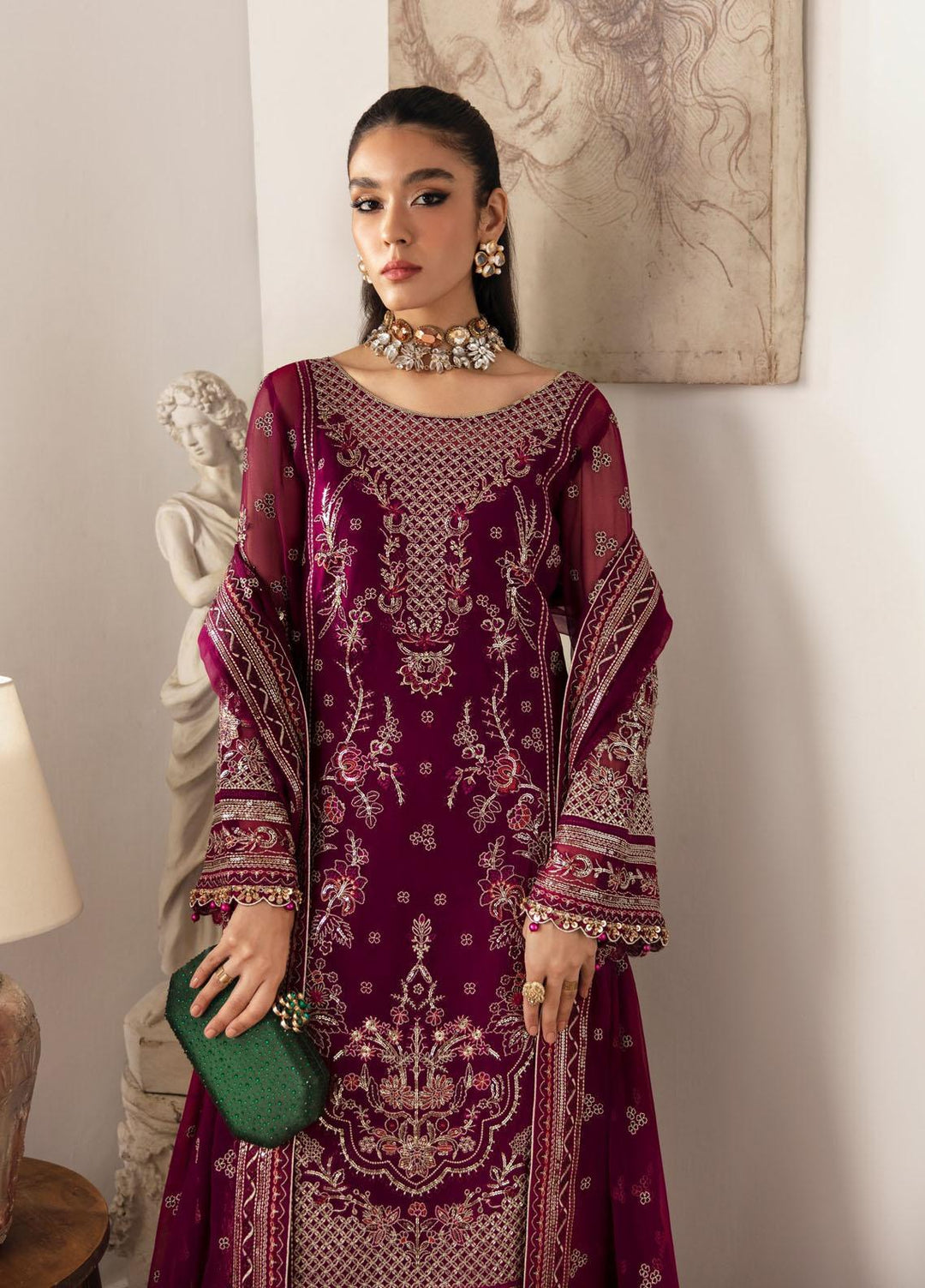 Gulaal Embroidered Chiffon Suits Unstitched 4 Piece GL23EC-V2 Zareena - Luxury Collection
